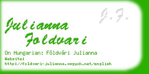 julianna foldvari business card